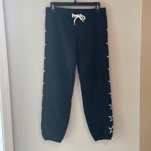 Monrow Black Sweatpants With White Stars